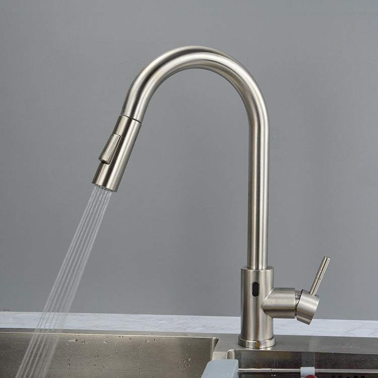 Rotate The Sink Faucet Of The Vegetable Washing Basin