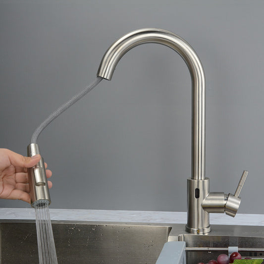 Rotate The Sink Faucet Of The Vegetable Washing Basin