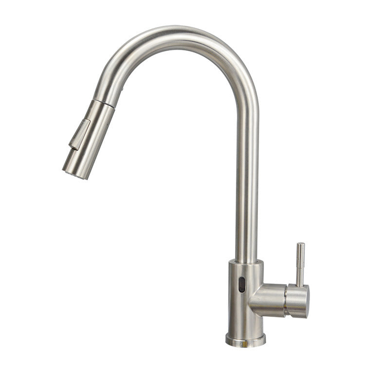 Rotate The Sink Faucet Of The Vegetable Washing Basin