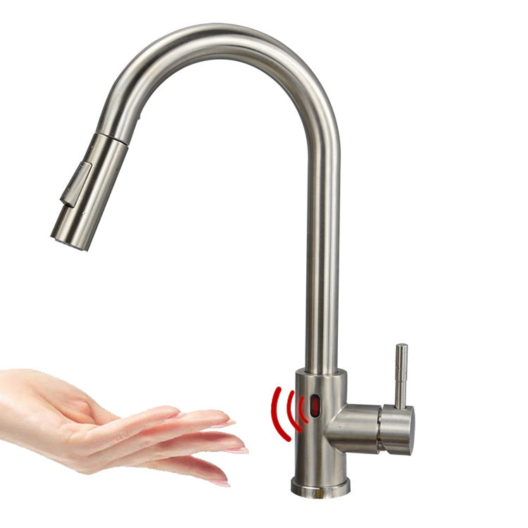 Rotate The Sink Faucet Of The Vegetable Washing Basin