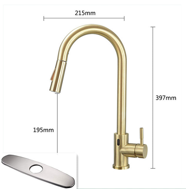 Rotate The Sink Faucet Of The Vegetable Washing Basin