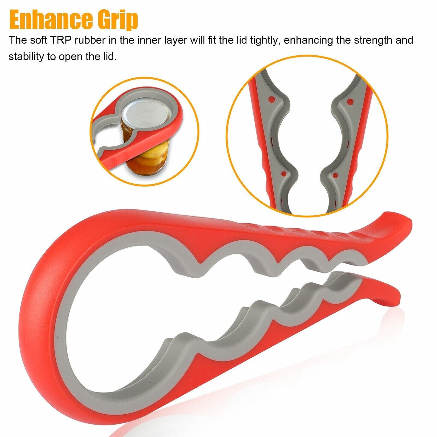 Adjustable Multifunctional Can Opener Jar Lid Gripper Kitchen For Elderly Senior