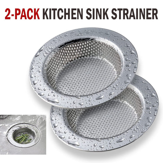 2pcs 4.5 Kitchen Sink Strainer Stopper Stainless Steel Drain Basket Waste Plug