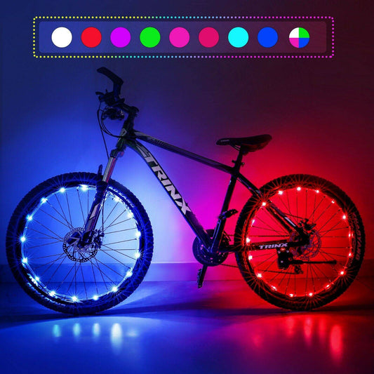 2 Pack LED Bicycle Wheel Light, 7 Colours In One Waterproof Bicycle
