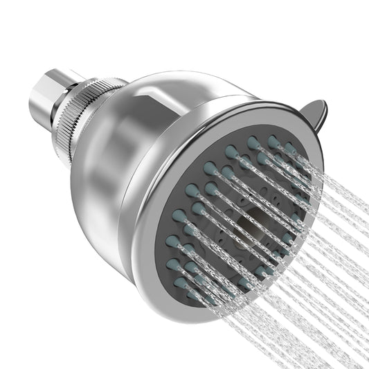 2-Spray Settings 2.92 In. Wall Mount Fixed Adjustable Shower Head In Chrome
