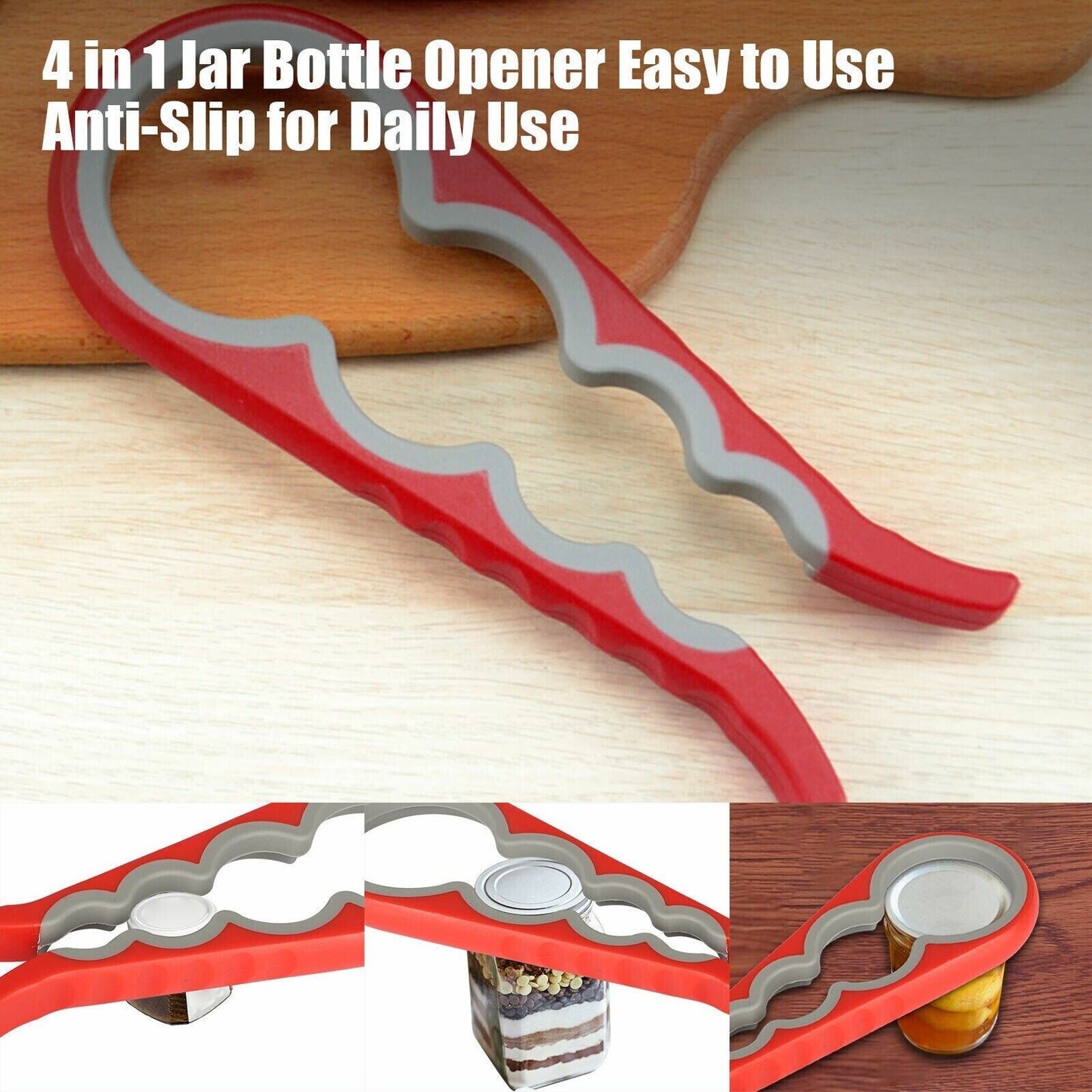 Adjustable Multifunctional Can Opener Jar Lid Gripper Kitchen For Elderly Senior