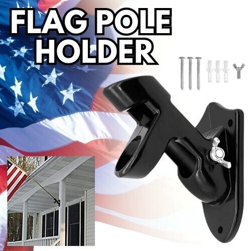 Wall Mounted Flag Pole Holder-Two-Position Mounting Bracket With Hardwares