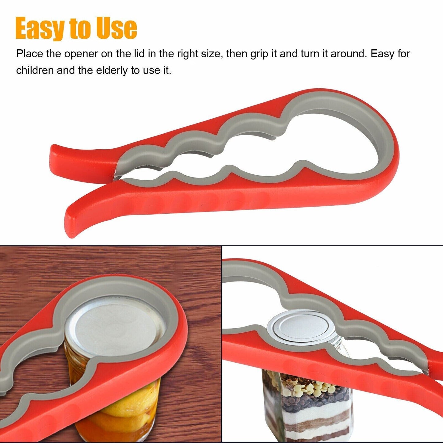 Adjustable Multifunctional Can Opener Jar Lid Gripper Kitchen For Elderly Senior